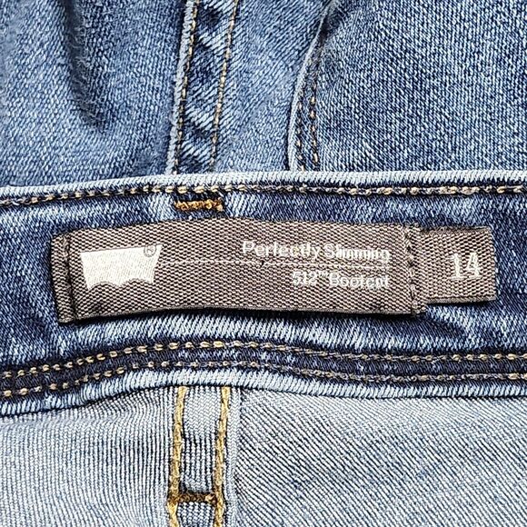 Levis 512 Jeans Womens 14 Blue Perfectly Slimming Bootcut Mid Rise Stretch Denim - Picture 10 of 15